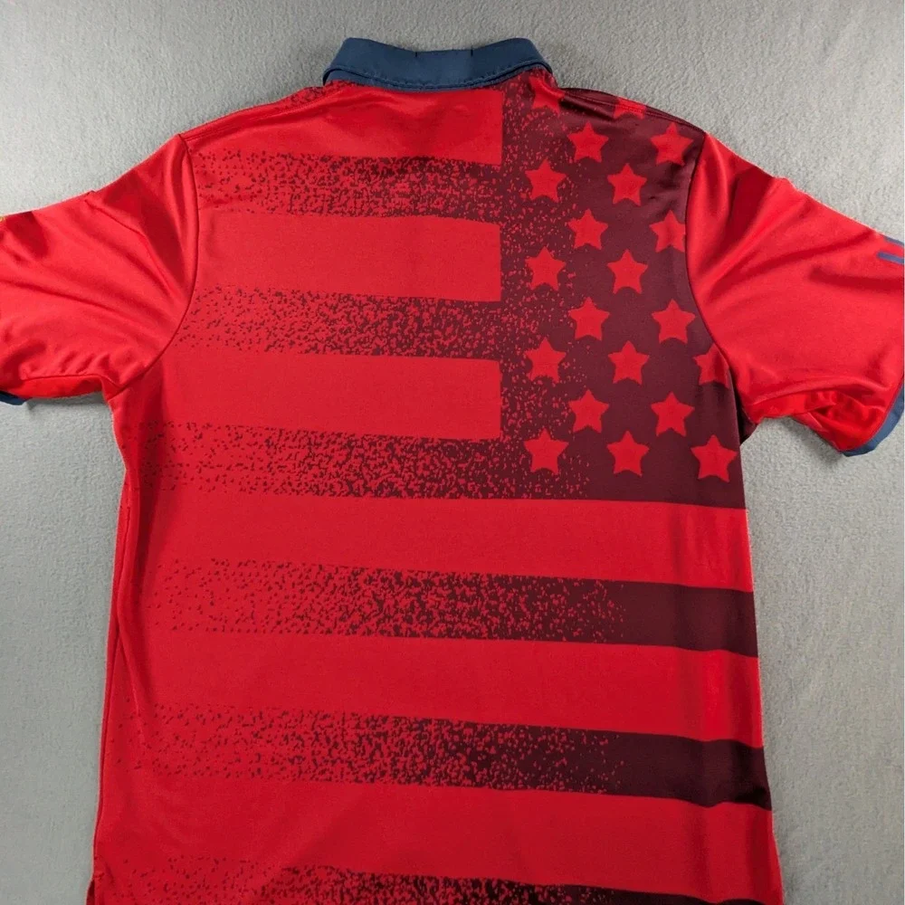 Adidas Mens 2016 Olympic Ryder Cup Team USA Golf‎ Polo Shirt XL Red AF1612